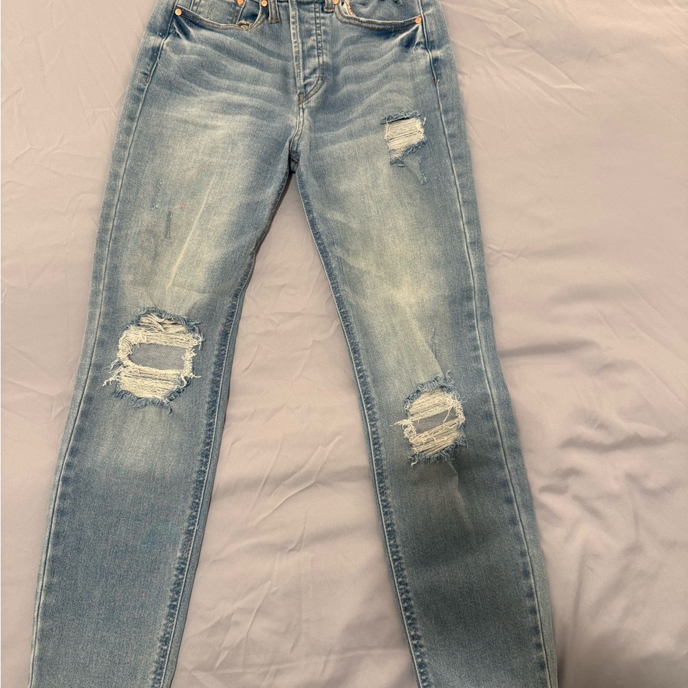 Classic Light Blue Distressed Skinny Jeans